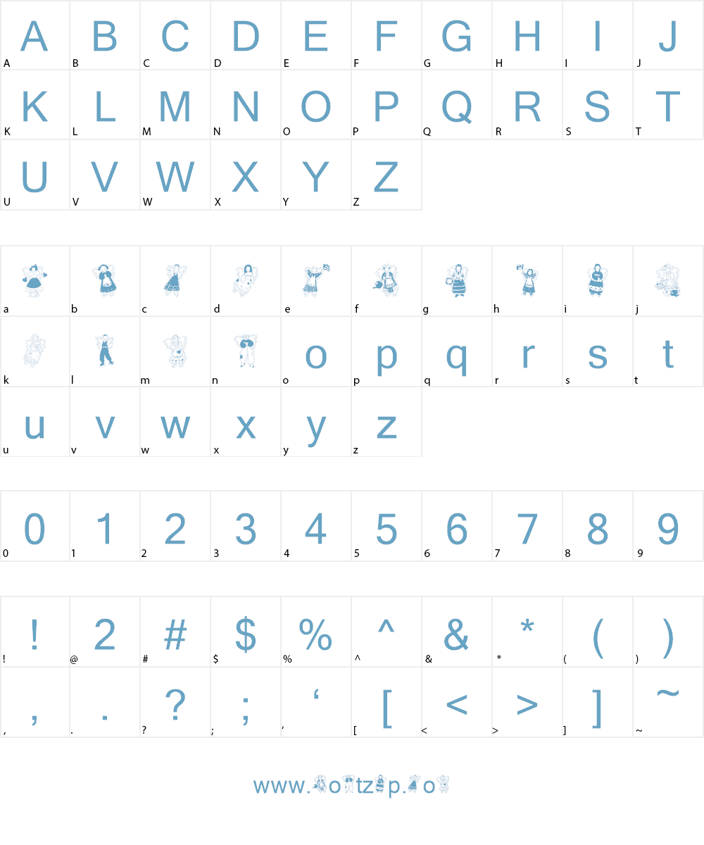 Angels around the world Font Character
